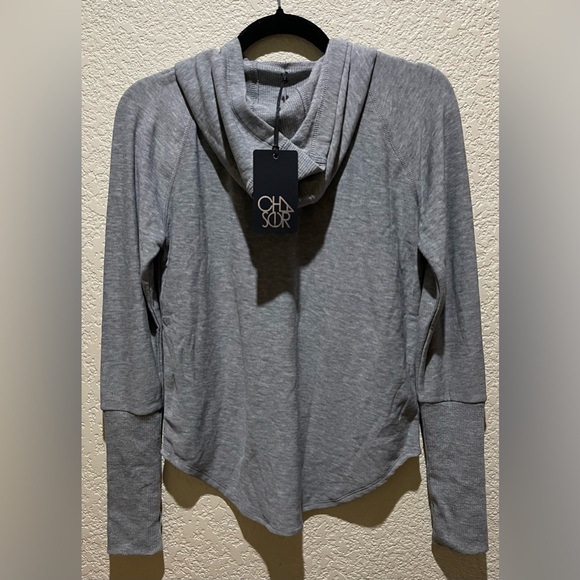 NWT Chaser Light Weight Hoodie Pullover Grey Color Size S Very Soft - Picture 2 of 4
